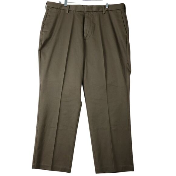 Dockers Men's D3 Premium Classic Dark Khaki Pants 100% Cotton Flat Front 40 X 30 - Picture 1 of 6